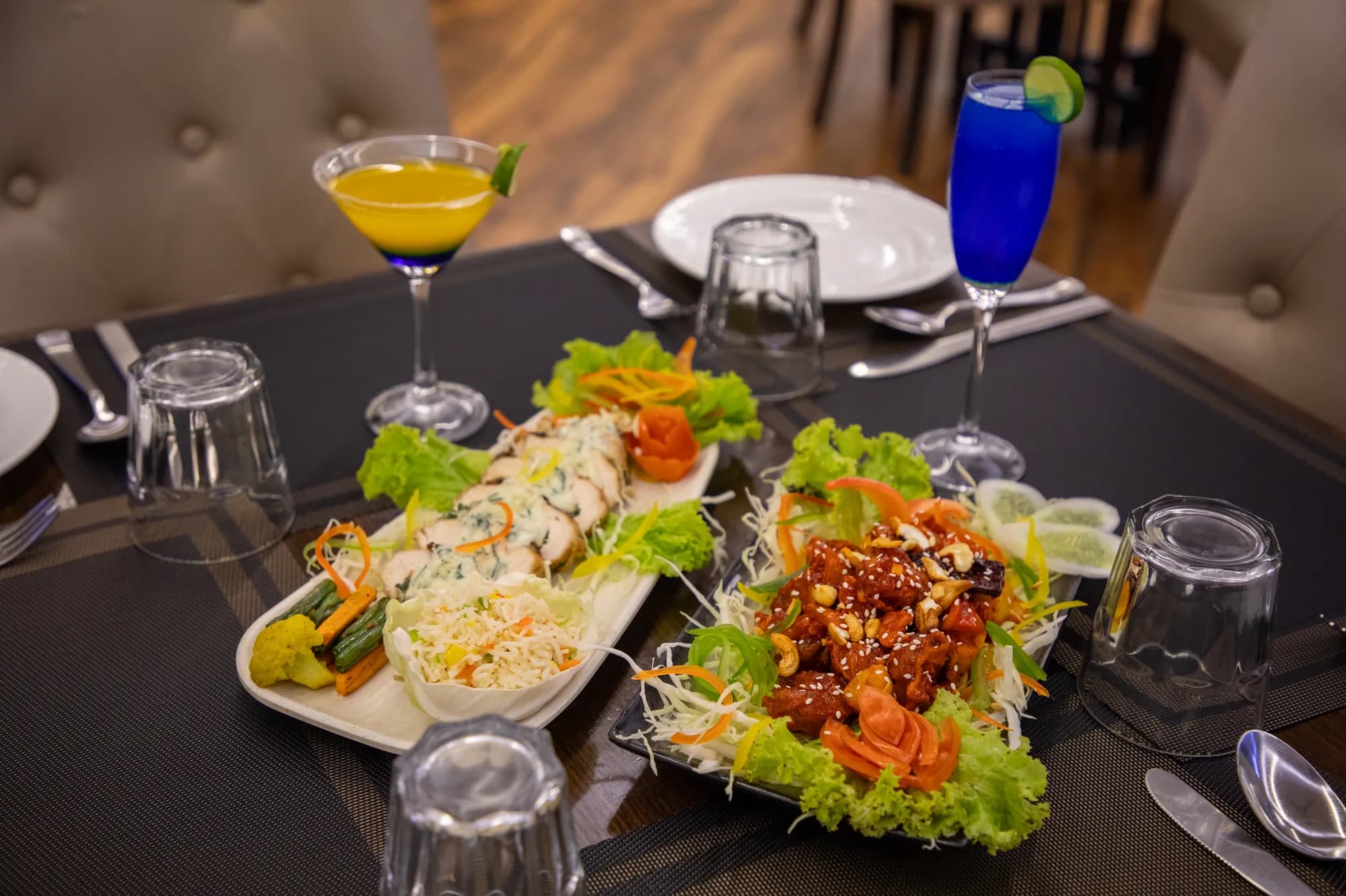 Starters served with cocktails