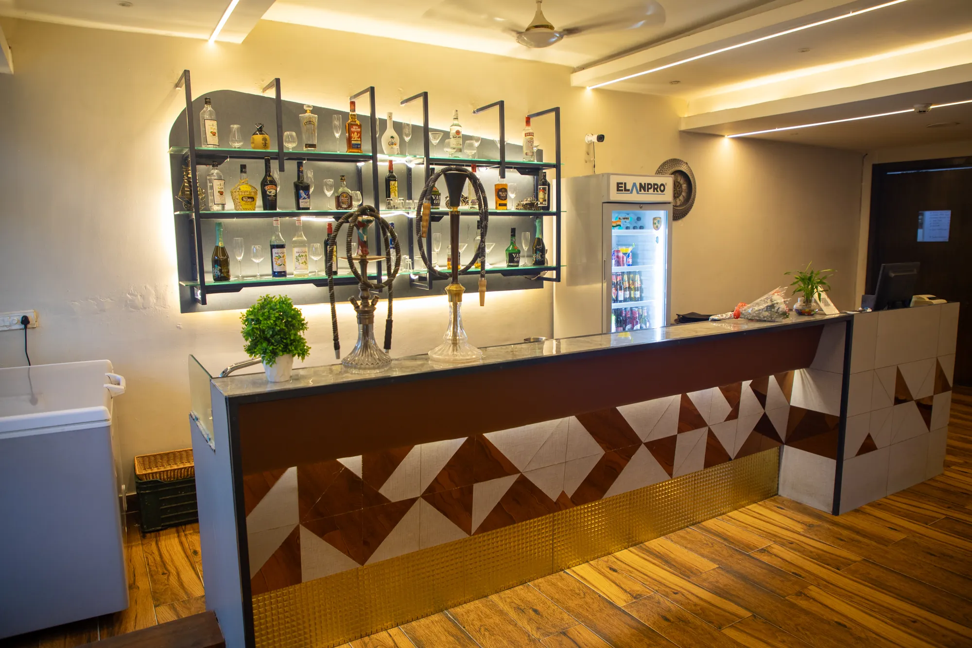 Bar counter and seating area